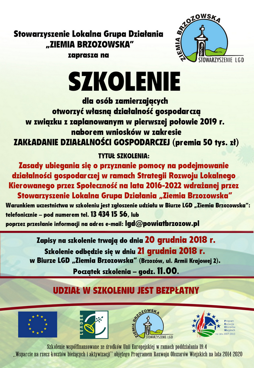 plakat LGD szkolenie2