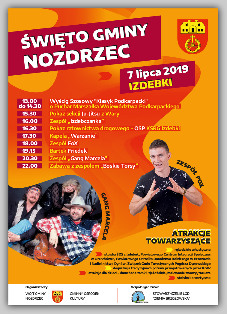 Nozdrzec plakat Święto Gminy 2019